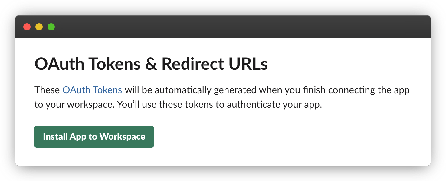 Slack OAuth Tokens