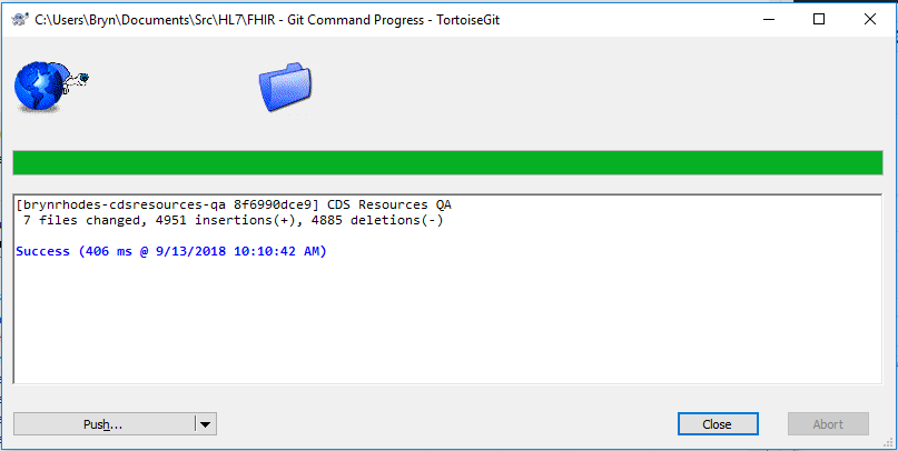 TortoiseGit Commit Success