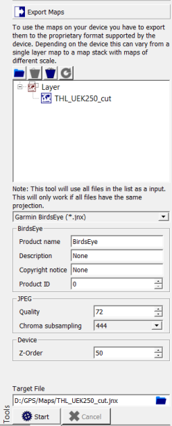 Export map tool