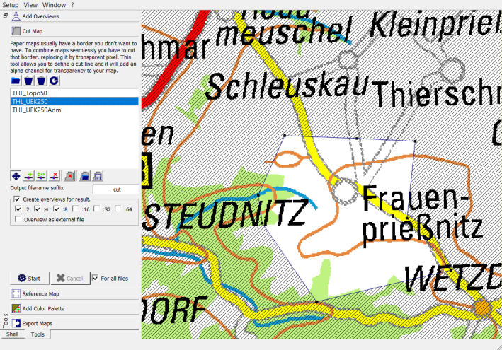 Cut mask for referenced map 