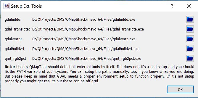 Setup of external tools