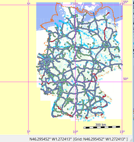 Lon/lat for map and grid