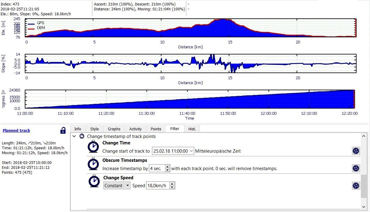 Track with constant speed