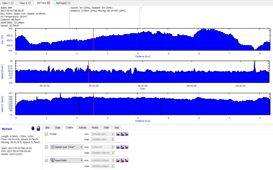 Track info in edit window