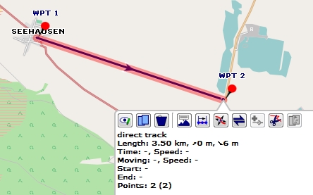 Direct track distance