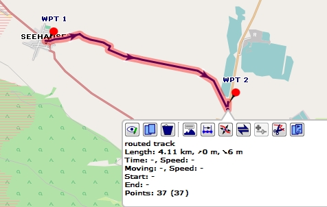 Routed track distance