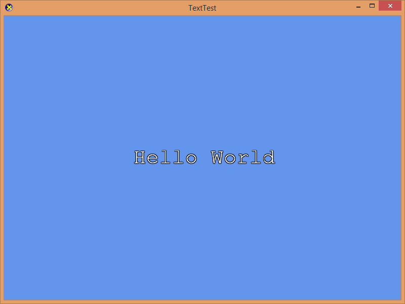 Screenshot Hello World with outline