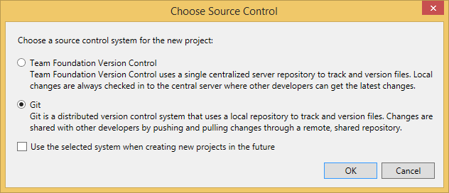 Choose Source Control