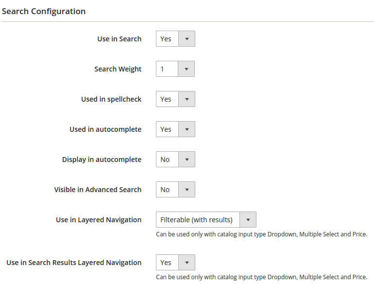 Attribute configuration