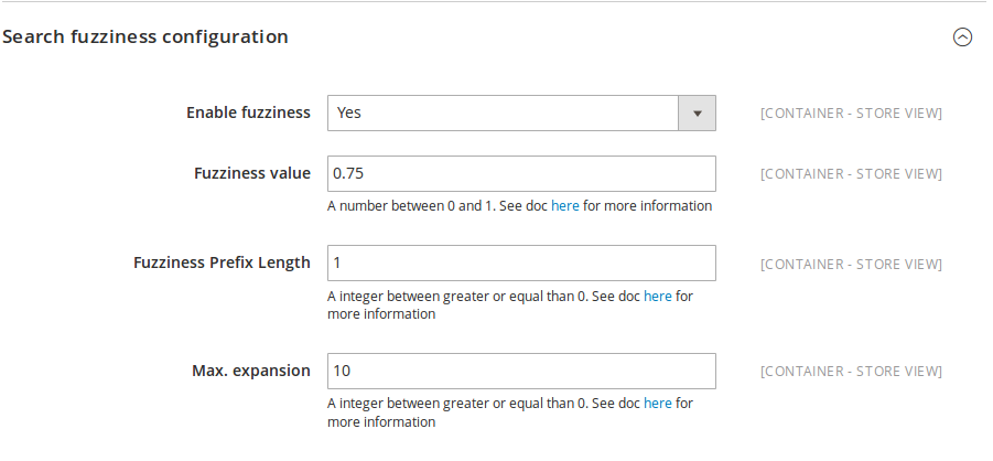 Fuzziness Configuration