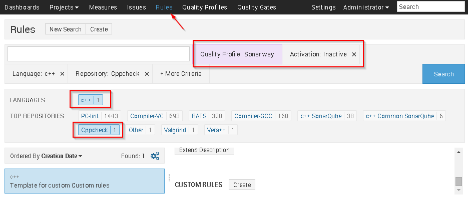 Custom Rules Settings