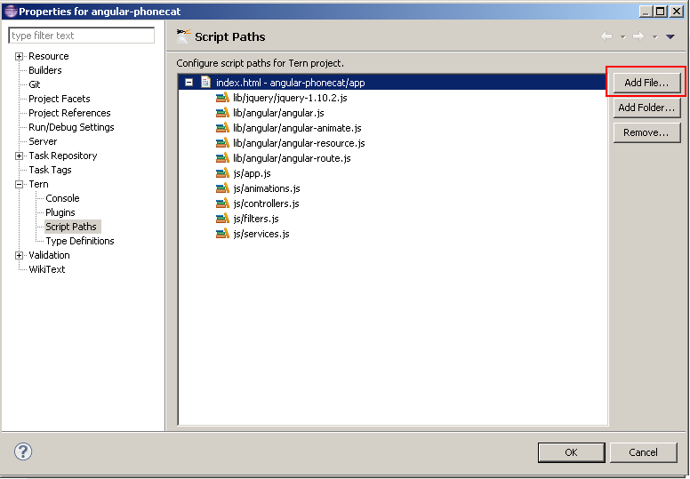 Configure script path file