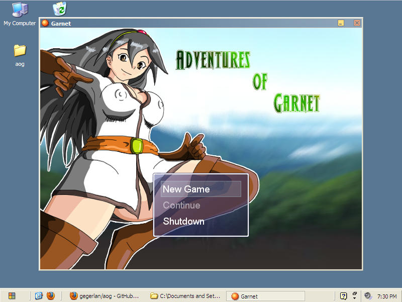 Game menu.