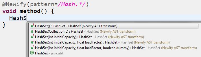 DSLD suggestions for Newify AST transform