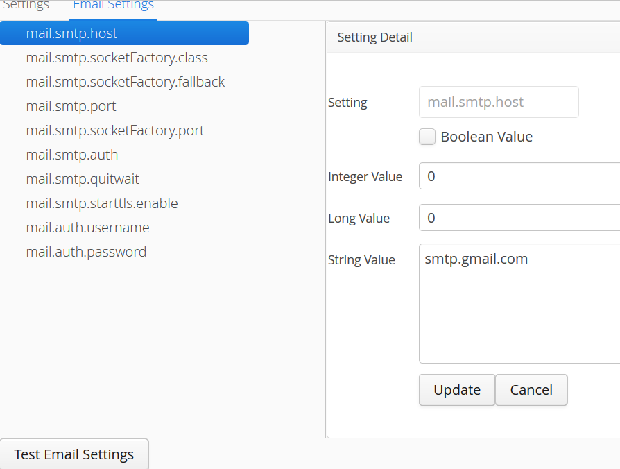 Email Settings