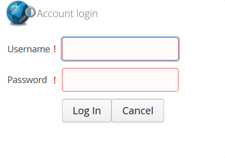 login prompt