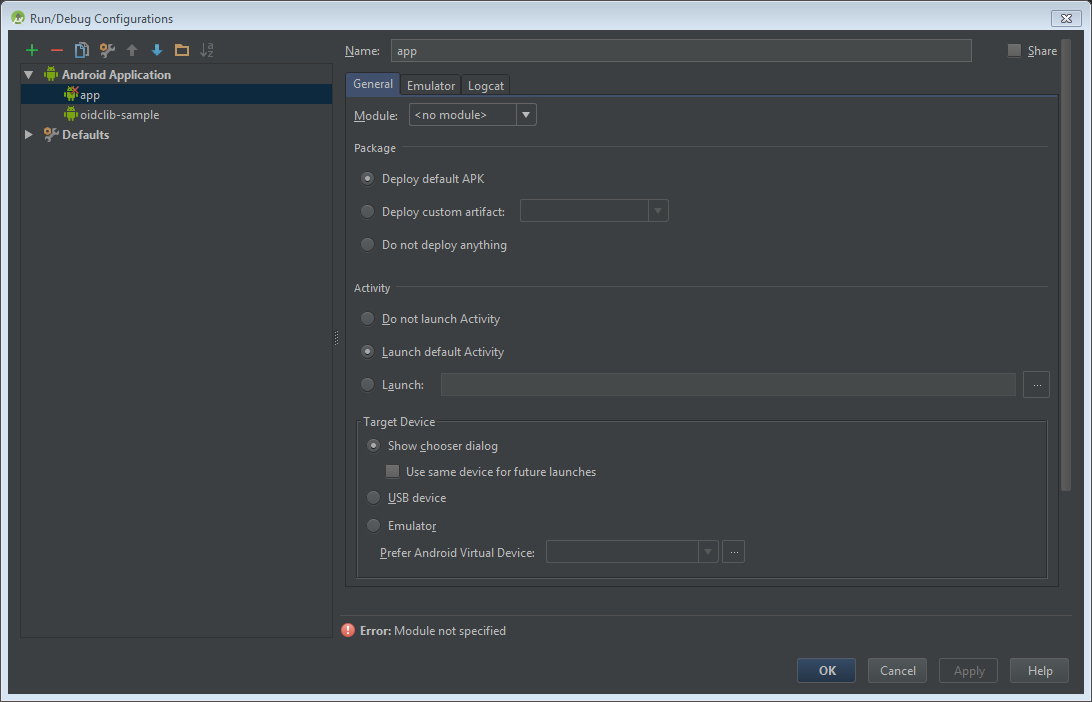 AndroidStudio Edit Configurations