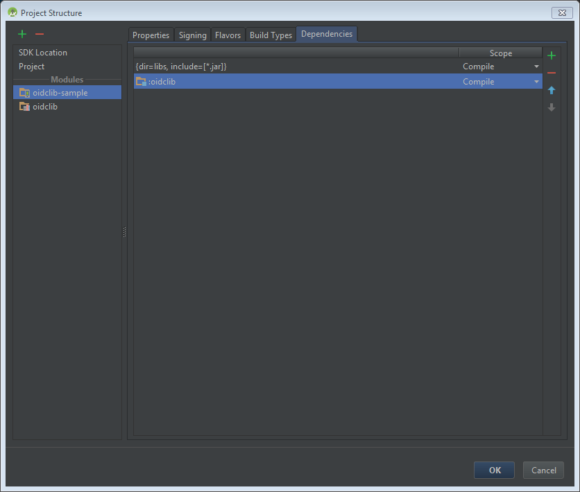 AndroidStudio Project Structure Dependencies