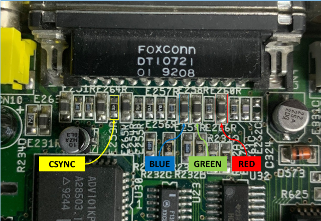 A1200 Rev 1.D1 video signals