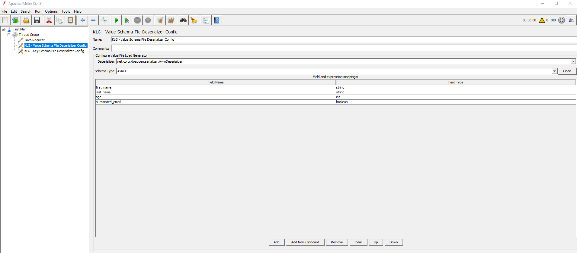 KLG - Value Schema File Deserializer Config